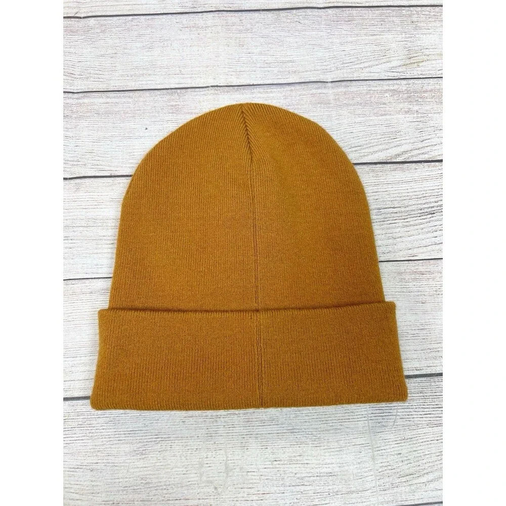 Maeve Anthropologie Knit Beanie Unisex OS Brown Ribbed Soft Minimalist